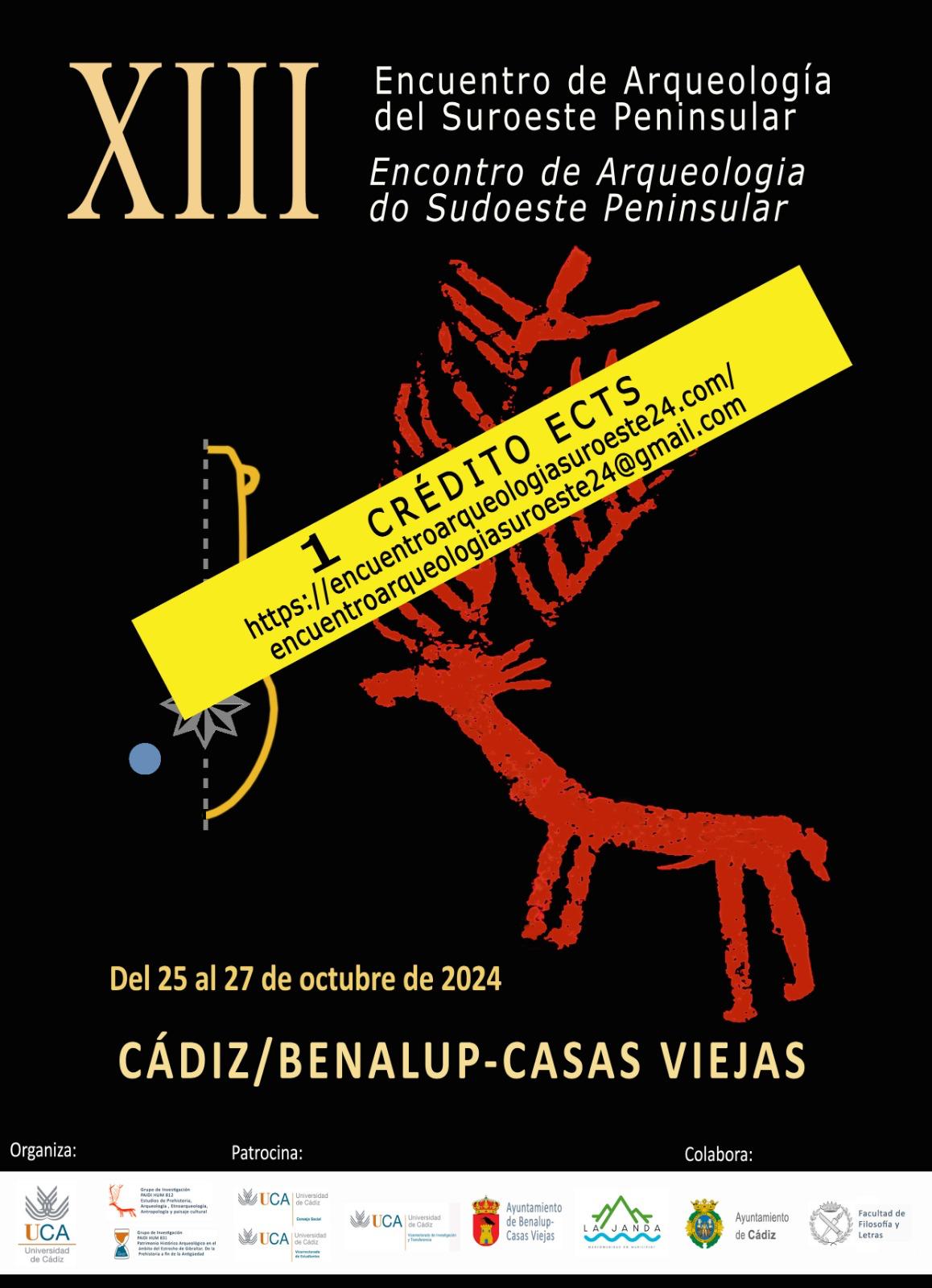 XIII Encuentro de Arqueología del Suroeste peninsular del 25 al 27 de octubre