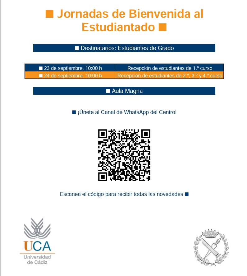 Jornadas de bienvenida. Curso académico 2025-2026