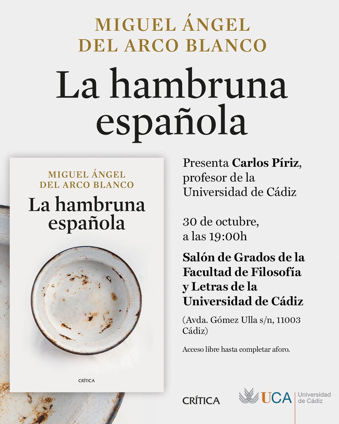 Presentación del libro “La hambruna española”