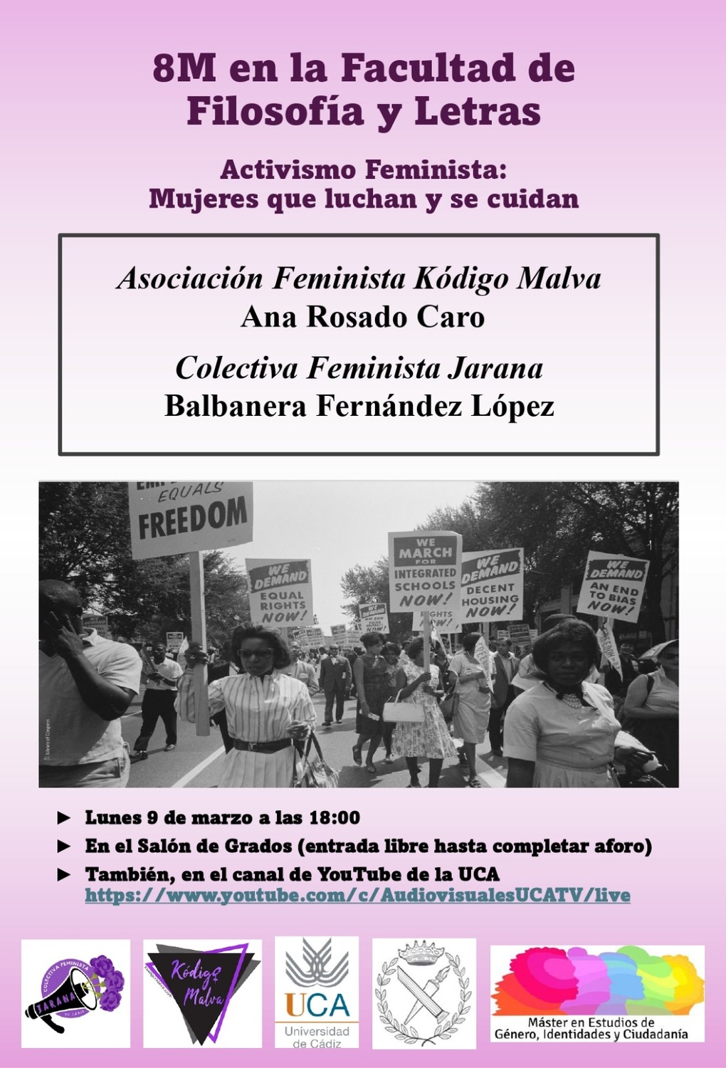 La Facultad de Filosofía y Letras acoge un encuentro sobre activismo feminista con motivo del 8M