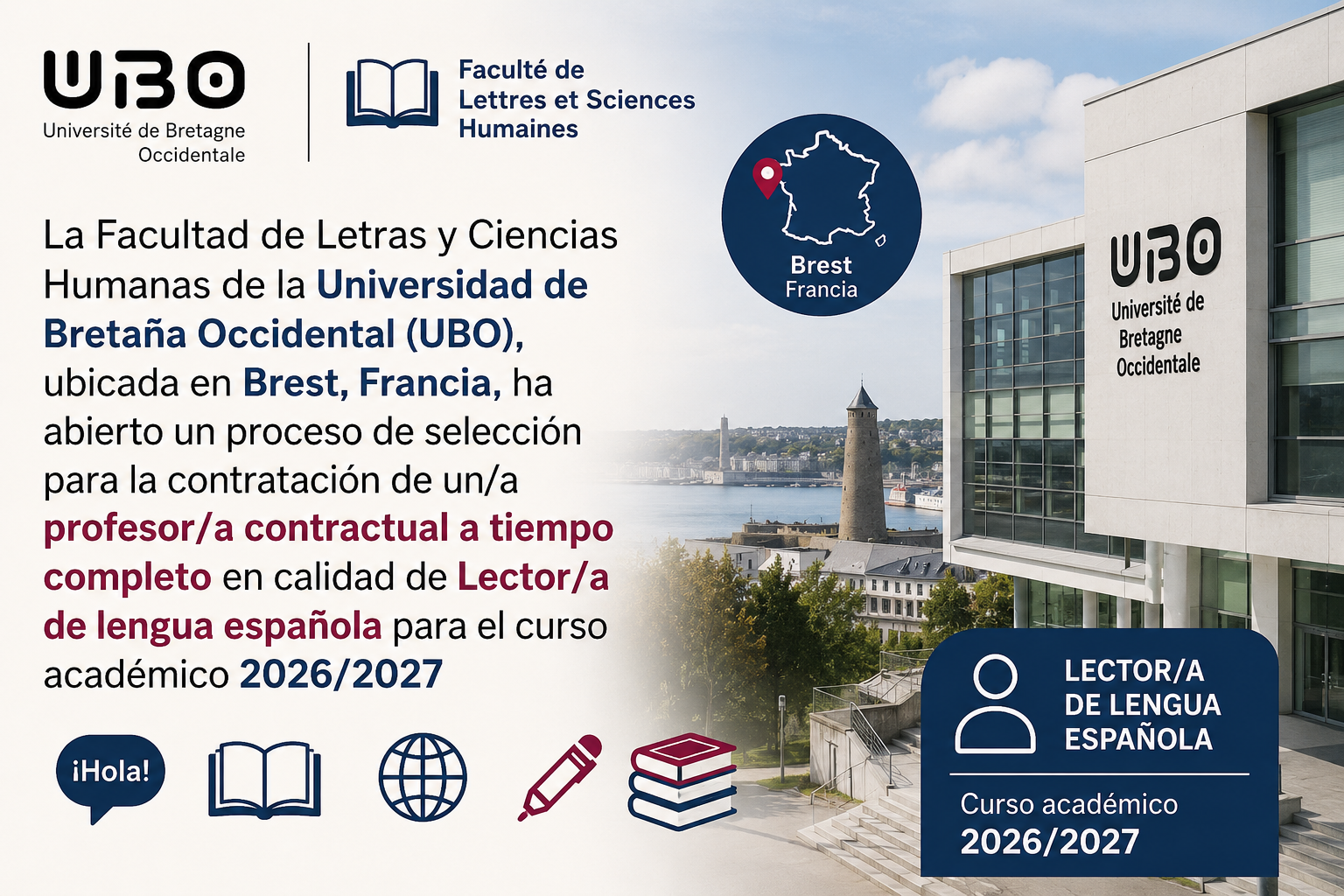 Oferta de empleo: Lector/a de Lengua de Española en Francia