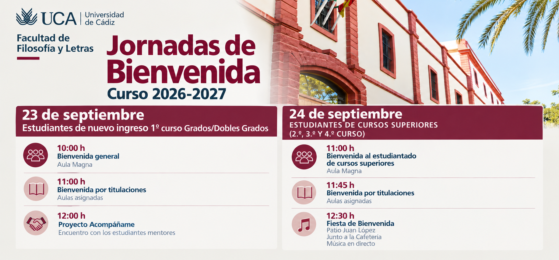 Jornadas de bienvenida 2026-2027