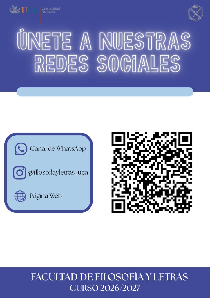 Redes sociales de la Facultad de Filosofía y Letras de la Universidad de Cádiz