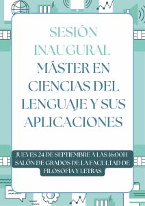 Sesión inaugural del Máster en Ciencias del Lenguaje y sus Aplicaciones